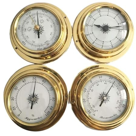Analoge Wetterstation, Barometer, 4 Teile/satz Thermometer Hygrometer Barometer Uhren, Robust und Langlebig, Genaue Daten