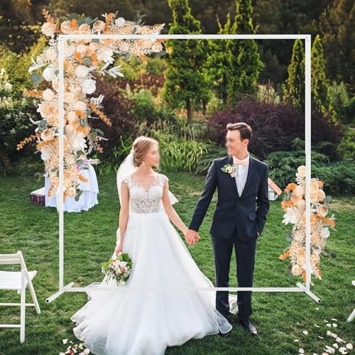 Hochzeitsbogen 1x2m 2x2m 2.5x2.5m, Garden Outdoor Indoor HochzeitArbor Hintergrund Stand, DekoFür Zeremonie, Metallbogen Blumen Luftballons Ständer, Hintergrundständer Metall Traubogen(White,1X2M)