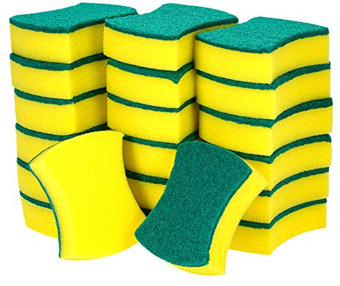 20 Pack Heavy Duty Cleaning Scrub Sponges,Non-Scratch Scourer for Kitchen Dishes & Bathroom, Dual-Sided Multi-Use Washing-Up Dish Pad