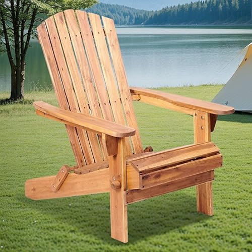 Ptsuker Adirondack-Stuhl, Klappstuhl aus Holz, wetterbeständig, Akazienholz, faltbare Feuerschalenstühle für Veranda, Deck, Rasen und Lagerfeuer, Terrassenmöbel Stühle für den Außenbereich