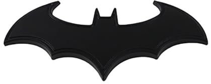 Aisikoo Pegatina 3D Bat_Man, acero inoxidable, cromo, negro, universal, emblema para coche o moto