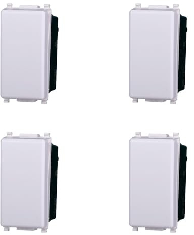IXTRIMA Wechselschalter 1P 16A kompatibel Plana Farbe weiß EV0801 Kit 4 Stück