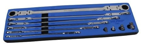 US PRO Tools 10pc Extra Long Double Head Ring Ratchet Wrench 7585