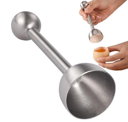 Eierköpfer Edelstahl - Cutter Eieröffner, Eier Cutter, Eierschalenöffner Edelstahl Super Zeitsparend, Eiersollbruchstellenverursacher, Für Rohes/Weiches Hartgekochtes Ei, Für Küche, Esszimmer, B-ar
