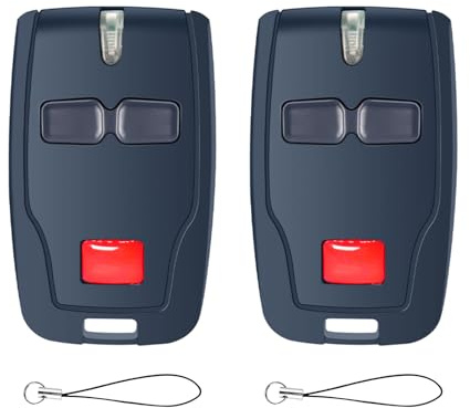 Télécommandes pour Portail de Garage – Compatible avec le système de portail électrique de BFT Mitto 2, B RCB02, TRC2, Kleio, Ghibli – 433,92 MHz, 2 Canaux, Remplacement de Clé de Garage (2)