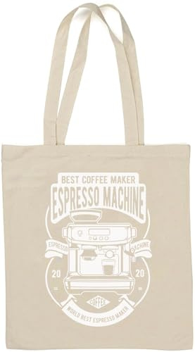 Espressomaskin bästa kaffebryggare naturlig bomull tygväska vit