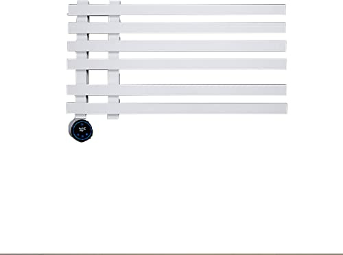 Scaldasalviette Elettrico 6 Bar, portasciugamani riscaldato con Display Digitale e termostato, radiatore scaldasalviette Elettrico Compatto con Timer, Accessorio per Il Bagno ad Asciugatura