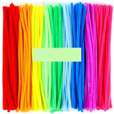 Pipe Cleaner 100 st plyschpiprengörare, vridspinnar, chenilletråd, barnleksaker, gör-det-själv-remsor (100 st makaron)
