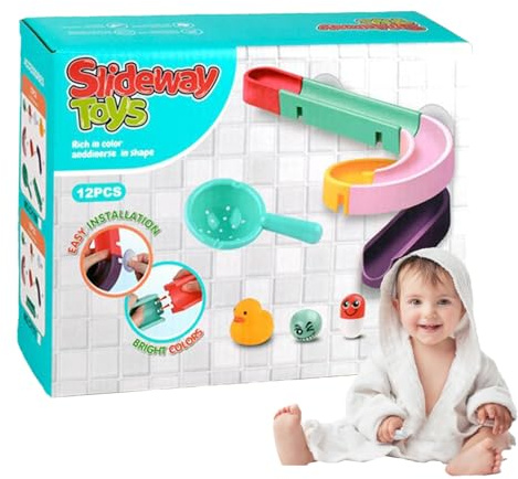 Jouet de Bain à Toboggan - Jouet de Bain ABS avec Ventouse - Outil de Douche pour - Équipement antidérapant pour Baignoire Murale - Jouet éducatif pour - Jouet éducatif