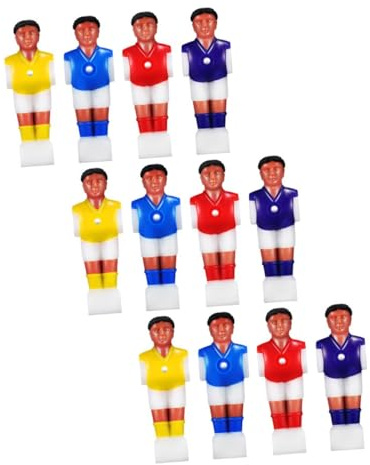 GARVALON 12 Pezzi Figure da Calcio Balilla in Plastica Resistenti Giocatori da Tavolo Colorati per Accessori Calcio Balilla Ricambio Ergonomico per Gioco