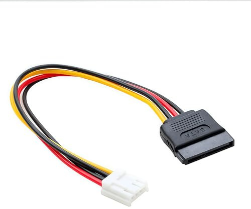 AURUM SATA Stromkabel 15 Pin auf 4 Pin FDD, SATA Adapter für Diskettenlaufwerk, SATA Kabel 18cm für PC, Retro System