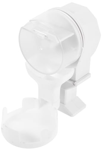 HOMSFOU Distributore Automatico di Cibo e Vassoio Alimentatore capacità 100ml Materiale Plastico Bianco, Robusto per Tartarughe e Rettili per Terrario