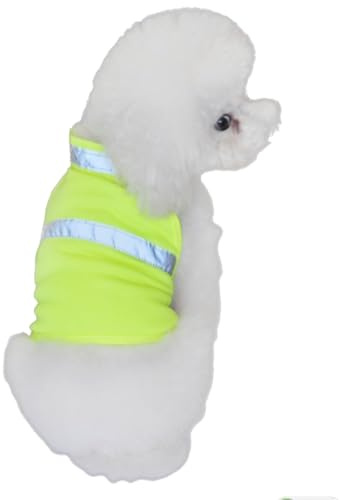 ibasenice Giubbotto di Sicurezza Riflettente per Cani Regolabile Giallo Fluorescente, Traspirante e Resistente per Passeggiate, Corsa ed Escursioni All’aperto