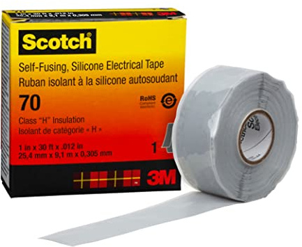 3M 80611438617 70 Scotch Band, Silikon Kautschuk, SelbstverschWeißend, 25 mm x 9 m