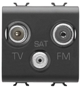 Gewiss gw12382 SAT + TV + Radio Noir – Prise de courant (44,2 mm, 39,2 mm, 44 mm)