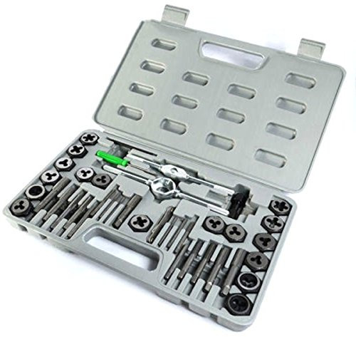 FAST WORLD SHOPPING ® Filiera Per Filettature Filiere Maschi Femmine Set 40 Pezzi Con Valigetta In Plastica Raccoglitore