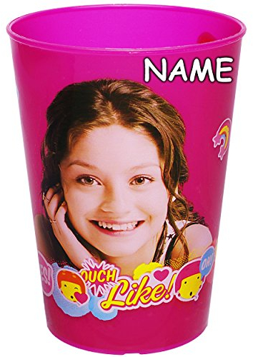 alles-meine.de GmbH 4 Stück 3 in 1 - Trinkbecher/Zahnputzbecher/Malbecher - Becher - - Soy Luna - PINK - inkl. Name - 250 ml - Trinkglas aus Kunststoff Plastik - für Ki..