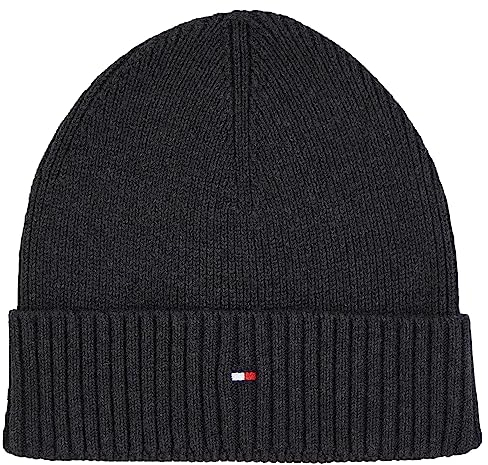 Tommy Hilfiger Herren Strickmütze Essential Wintermütze, Grau (Charcoal Gray), Onesize