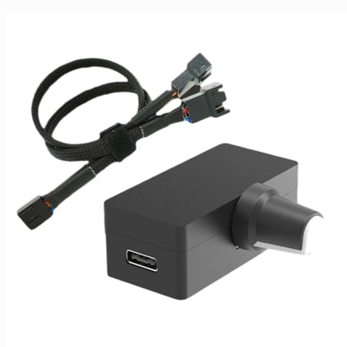 Gokelomg Controlador de Velocidad PWM 4 PWM Control de Ventilador PWM, Fuente de alimentación USB Type-C Opción de refrigeración por Agua DIY, Fino B Duradero