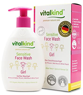 vitalkind Sensitive Face Wash GIRL – premium natural care for Kids. Premium Naturkosmetik für Mädchen von vitalkind. Sensitives Gesichtswaschgel für sanfte Reinigung sensibler Gesichtshaut.