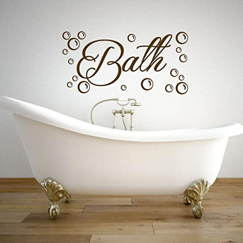 Bubbles And Bath Vinyl Posters Bathroom Wallpapers Bathtub Decals Cleaning Washroom Stickers Removable Mural S-345-black,28x57cm