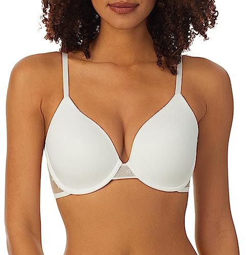 DKNY Women's Monogram Mesh Full Coverage Bra, Opaque, White, 36D