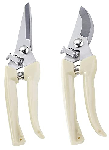 2 Forbici da Potatura per uso Domestico, Insieme Alucchetto di Sicurezza, Ramoscelli di Fiori per Piante Professionali, Forbici dal Design Ergonomico, Adatto per Piccoli Rami e Rattan