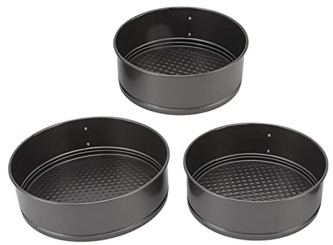 Springform 3er Set, Runde Kuchenform Set 3 Stück Runde Antihaft-Backformen Käsekuchenform Mit Abnehmbarem Boden(18/20/22cm)