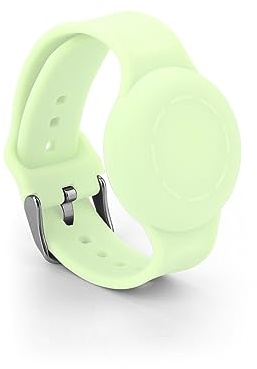 Barnarmband för Airtag, Vattentätt Silikonarmband för Barn Justerbart Mjukt Klockband för Airtag för Småbarn GPS-Spårningsmärkning (Lysande Grön)