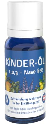 Kinder-Öl Original Duftmischung 10 ml - Aromaöl, Duftöl, ätherisches Öl Aromatherapie - 123 nasefrei, beruhigend, entspannend, wohltuend in der kalten Jahreszeit