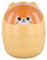 Desktop Trash Can with Lid, Cute Mini Desk Bin, Plastic Garbage Bin for Office Bedroom, Small Cartoon Bear Flip-Type Dustbin, Removable Pen Holder (Orange)