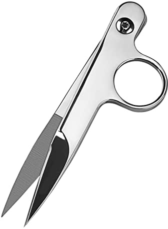Cyrank Fadenschere, 12 cm, Schere Zum Nähen, Fadenschere Zum Nähen, Nähschere aus Edelstahl, Fadenschere Mit Schützender Gummihülse