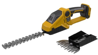 Tagliasiepi e cesoie per erba a batteria 2 in 1 compatibile con Dewalt 20V batteria, Forbici elettriche 90° regolabili da 150 W con 2 lame per tagliare arbusti ed erba (senza batteria)