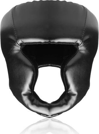 WIYETY Premium Kopfschutz für Kinder aus PU-Leder, Verstellbar, Boxhelm mit Gesichtsschutz für MMA, Kickboxen und Sparring (Schwarz)