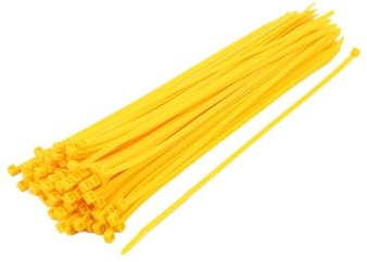 Bridas de nylon, 40 unidades, 3,6 x 250 mm, color amarillo, ideales para sujeción y organización de cables en proyectos domésticos o profesionales.