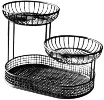 JISADER Cesto portafrutta a 3 strati, centrotavola multiuso, salvaspazio, portaverdure, portafrutta per snack, cipolle, patate, Nero