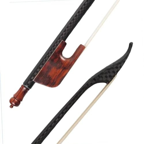 Geigenbogen volle Größe 4/4-Violinen-Geigenbogen Im Barockstil Karbonfaser Runder Stab Serpentinenholz Frosch Weißes Rosshaar Gut Ausbalanciert