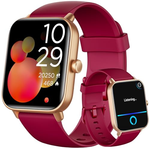 Gydom Smart Watches for Women,1.8 HD Digital Smartwatch Compatible with iPhone/Samsung/Android- Answer/Make Calls, Alexa Built-in, Heart Rate/SpO2/Sleep Monitor, IP68 Waterproof Fitness Track Watch