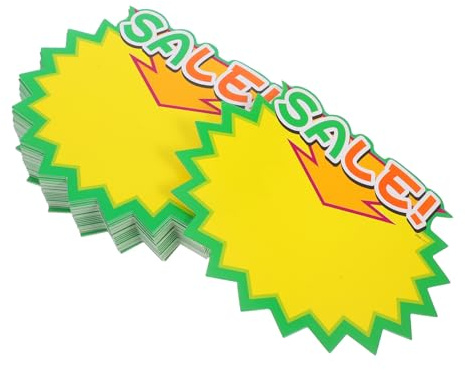 LIGIGWASH 100piezas Etiquetas De Precios Explosivas Pegatinas De Venta De Garaje Letrero De Precio Para Tiendas Minoristas Etiquetas Adhesivas Forma De Estrella Uso Venta De Garaje