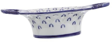 Didiseaon Frutero De Porcelana Azul y Plato De Frutas Del Festival ero Antiguo Cuencos De as Tazón De as ero Moderno Cesta De as Blue Cerámica