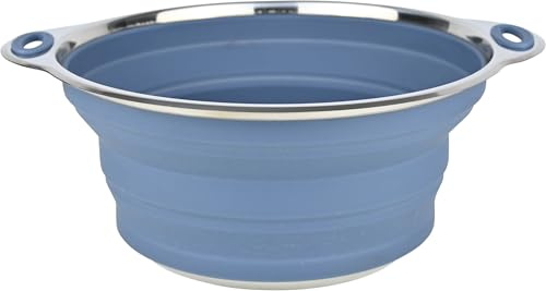 Cao - Ensaladera plegable de silicona de 2,50 litros, silicona y acero inoxidable - Color azul - Longitud 28 cm - Ancho 24 cm - Altura 11,5 cm