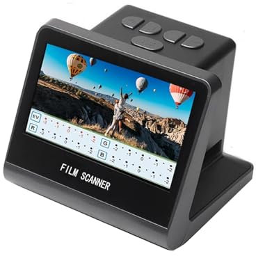 Digital Film & Slide Scanner, Converts 35mm 135 110 126 and Super 8 Films/Slides/Negatives to Digital JPG Photos, Built in 16GBMemory, 5in LCD Screen