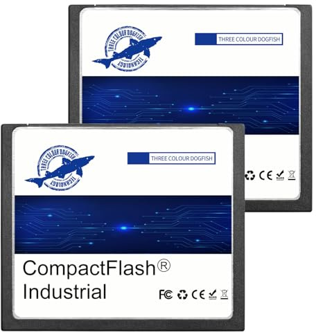 Dogfish 2 GB 2-pack kompakt flashminneskort högpresterande industri CF typ I kort FAT16 för industriell utrustning och vintage digitalkameror
