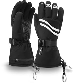 Rasfalo Heated Gloves for Men Women, Rechargeable Heated Gloves with Touchscreen for Motorcycle, Hunting, Skiing, Winter Outdoor Work Black XL