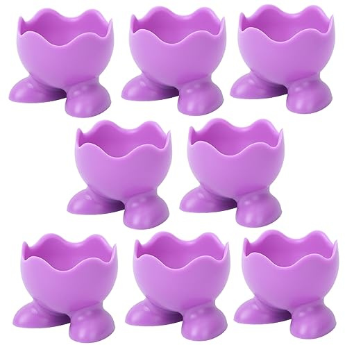 Garneck 8 Piezas Hueveras de Silicona con Patas Soporte para Huevos Cocidos Tazas Reutilizables para Cocina y Uso Doméstico Color Aleatorio Color Aleatorio