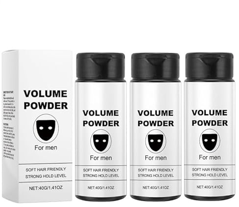 3 Stück Haarpuder Männer, Hair Styling Texturising Powder 40g, Hair Textur Pulver, Haarstyling Puder Für Männer, Einfach Aufzutragen, Mattierender Effekt, Verklebt Nicht, Natürlich Langanhaltend