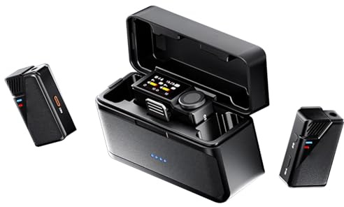 Fockety Microfono Lavalier Wireless, qualità Audio Broadcast 48kHz 32bit, Registrazione Professionale con Memoria Interna da 32GB, Doppia Riduzione del Rumore, per un Audio Nitido in