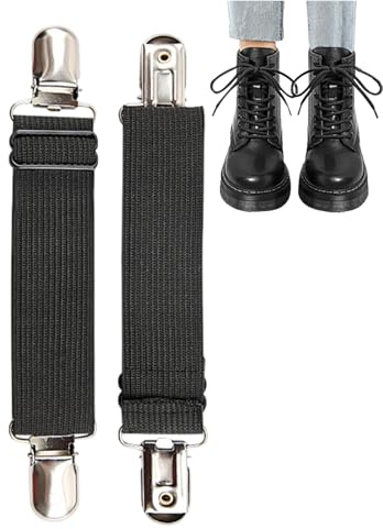 Générique Fixateurs de Bas de Pantalon | 2 Pièces Réglables Pinces d'Étrier | Bretelles Anti-Dérapantes Unisexe pour Bottes - Randonnée Motocyclisme Pêche Camping