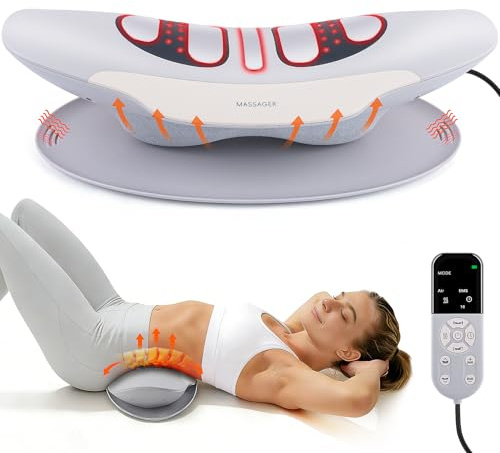 Multifunctional Electric Lumbar Traction Device for Lower Back Pain Relief, Cordless Battery-Powered, Back Traction Device with 3 Modes Dynamic Traction, High-Temp Thermotherapy & Manual Adjustment
