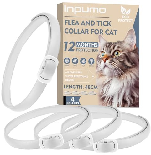 Collar Antiparasitario Gatos, Protección de 24 Meses, Ajustable, Impermeable, Ideal para Gatitos, Collar Antiparasitario Gatos Medianos y Grandes